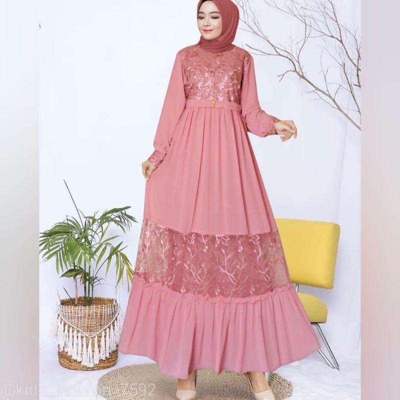(COD) Marya  Dress Varian Warna / Pakaian Wanita / Fashion Muslim / Dress Muslim  Ukuran Jumbo (Ld 1