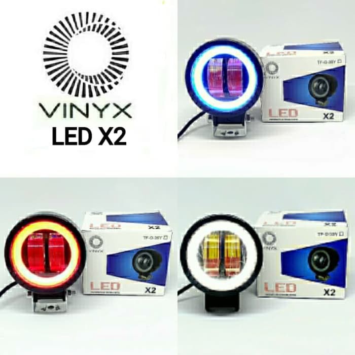 Lampu LED Tembak Sorot VINYX X2 Kotak Bulat 20 Watt 4D Mobil Motor Daymaker 20Watt 20W Cutoff