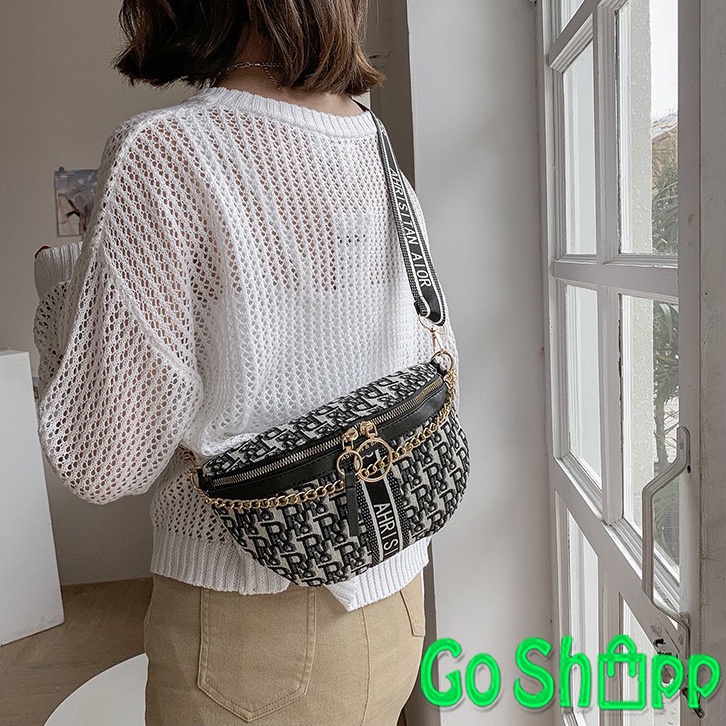 Waistbag Wanita Import Terbaru Bahan Kanvas - Tas Pinggang Wanita Fashion Korea Import - Tas Wanita Kekinian [WB15]