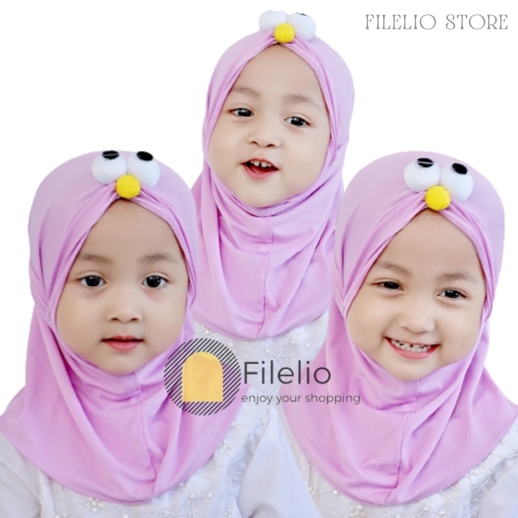 TERMURAH Krudung Anak Perempuan Umur 0-3 Tahun Jilbab Instan Anak Premium Terbaru Elmo Emoticon