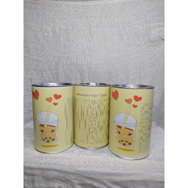 CELENGAN TARGET / TABUNGAN TARGET 2K 2JT/ CELENGAN TIKTOK MODEL BOBA KUNING