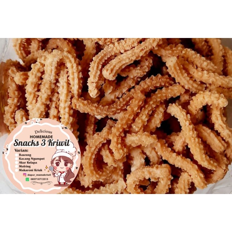 

kue akar kepala manis gurih kemasan 200gr enak halal / jajanan viral khas betawi snacks 3kriwil