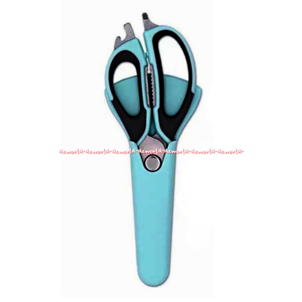 Krischef Kitchen Scissors With Magnet Gunting Dengan Magnet Tempel Warna Biru Blue Kris Chef Scissor Magnetic Magnets