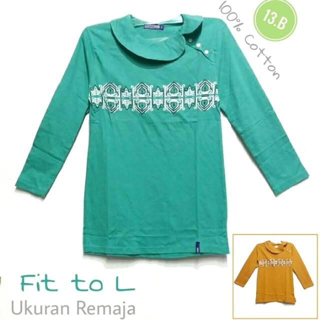 KAOS WANITA KRAH FASHION SABLON LENGAN PANJANG KATUN HIJAU TOSCA HARGA PROMO MURAH