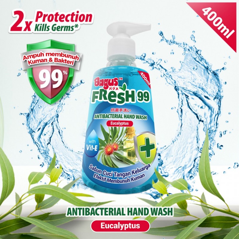 Bagus FRESH 99 AntiBacterial Hand Wash Sabun Cuci Tangan Botol 400 ml