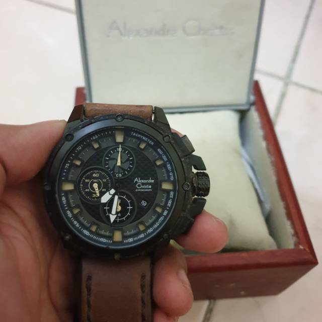 Jam Tangan Pria Alexander Christie AC6390 Leather Brown