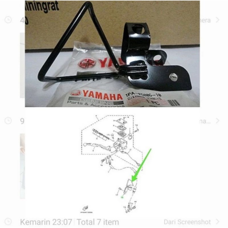 BREKET DUDUKAN SELANG REM DEPAN NEW VIXION R15 V2 ORIGINAL YGP