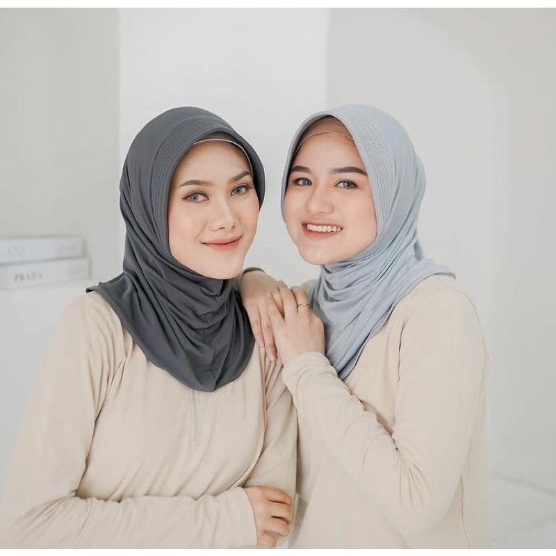 (COD )Hijab Bergo Sport Instant Jilbab Olahraga Jersey lycra premium /HIJAB NYAMAN