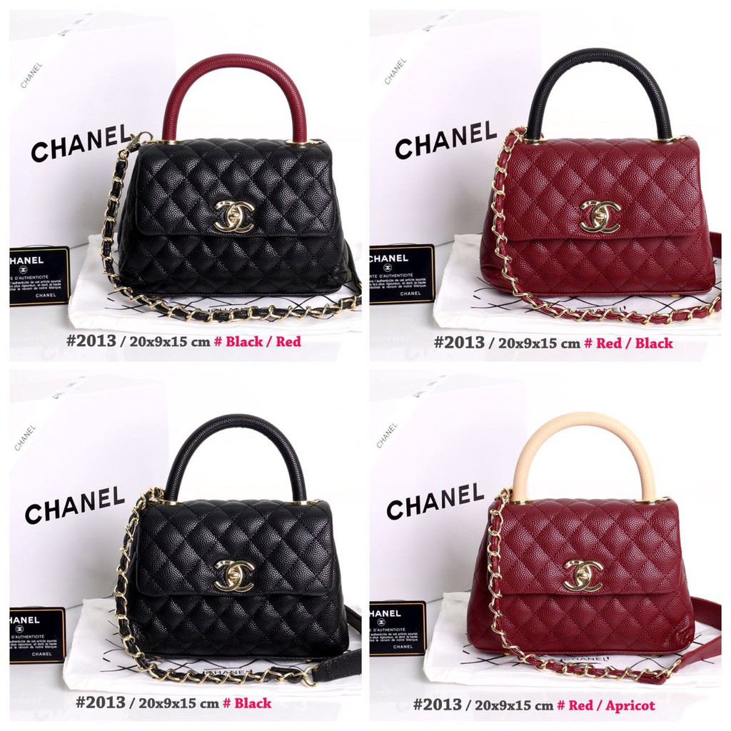 Tas Chanel Coco Top Handle Caviar Quilted Mini Semprem Box 2013