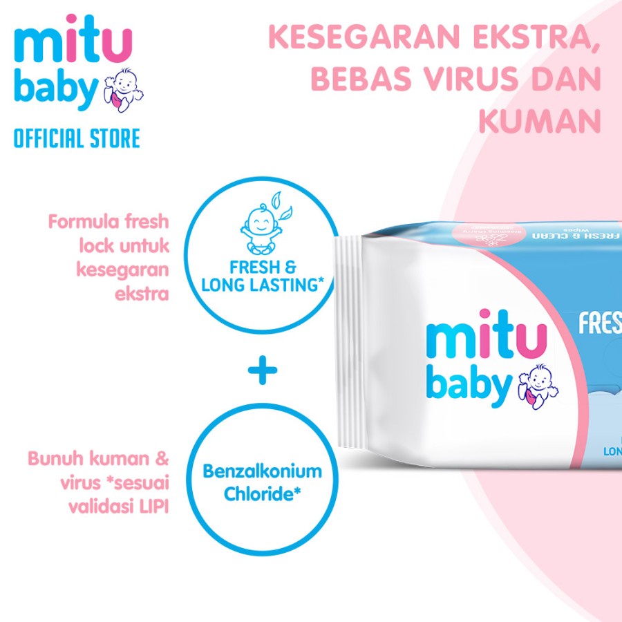 Tissue Basah Mitu Fresh &amp; Clean Buy 1 Get 1 50s+50s