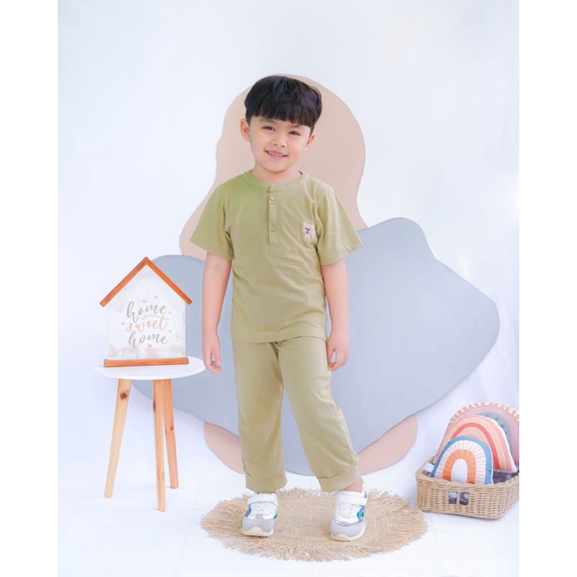 Setelan Bomba Anak UNISEX 1-5 Tahun Setelan Anak Bahan Kaos by SMILEE