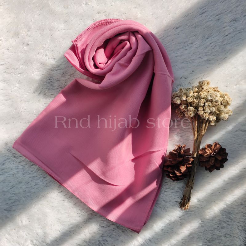 Hijab Segiempat Paris Premium jahit tepi | Red Rose | Varisha | Bintang | Azara-Dusty pink