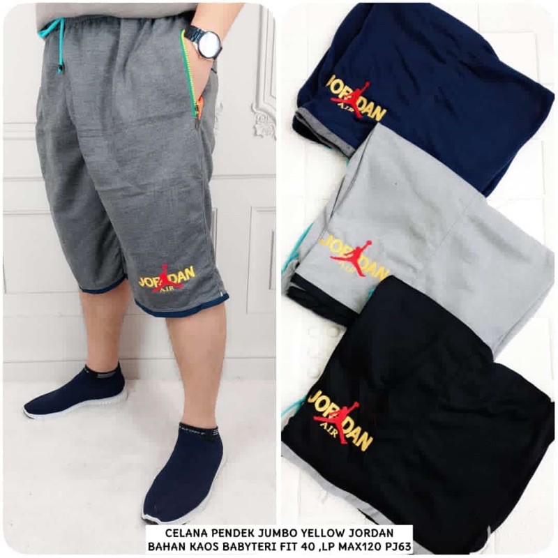 SALE Celana pendek jumbo yellow jordan FIT XXXXL LPMAX120 celana cowok jumbo