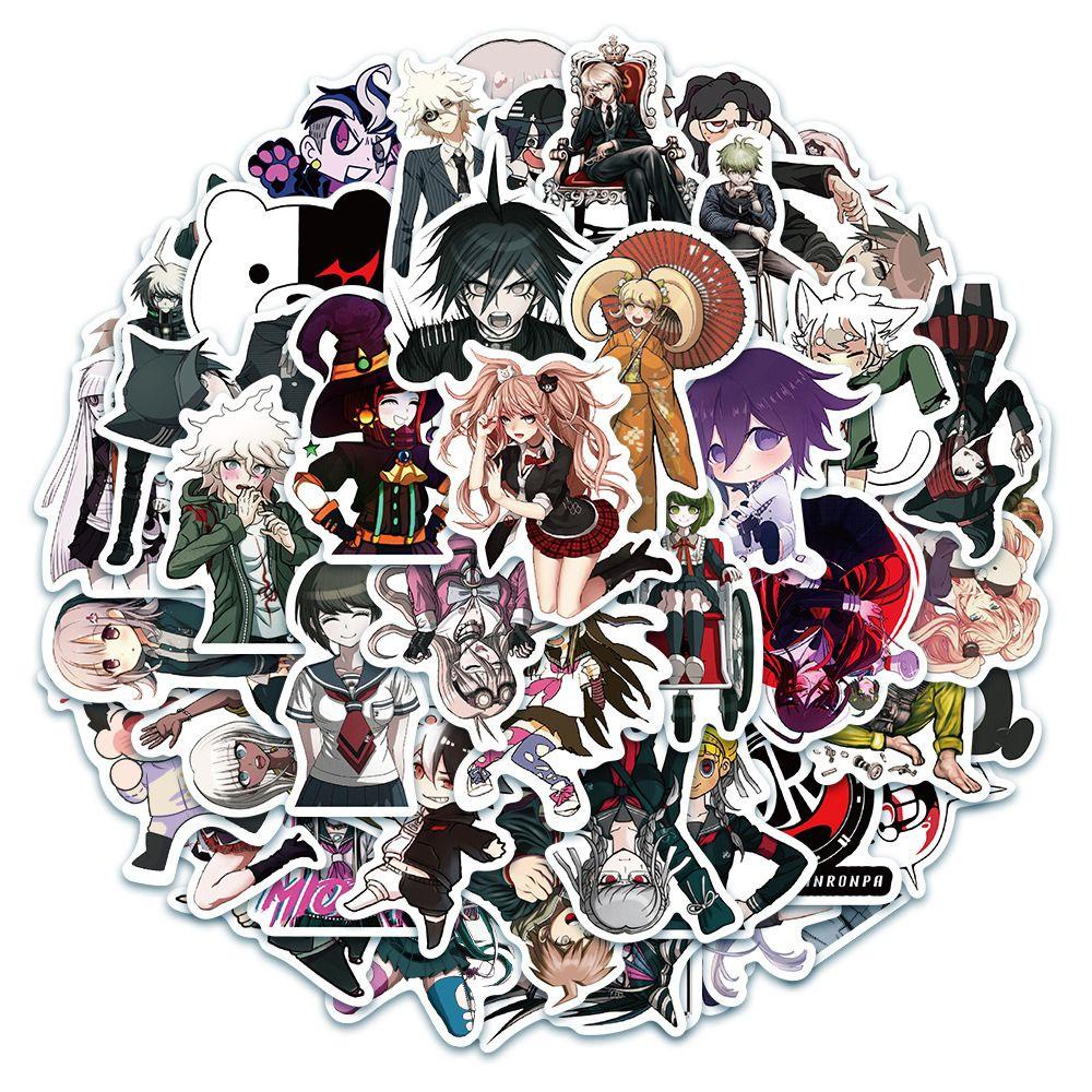 Lanfy Danganronpa Stiker Decals DIY Scrapbooking Laptop Perekat Diri Alat Tulis Stiker Kartun Graffiti Stiker