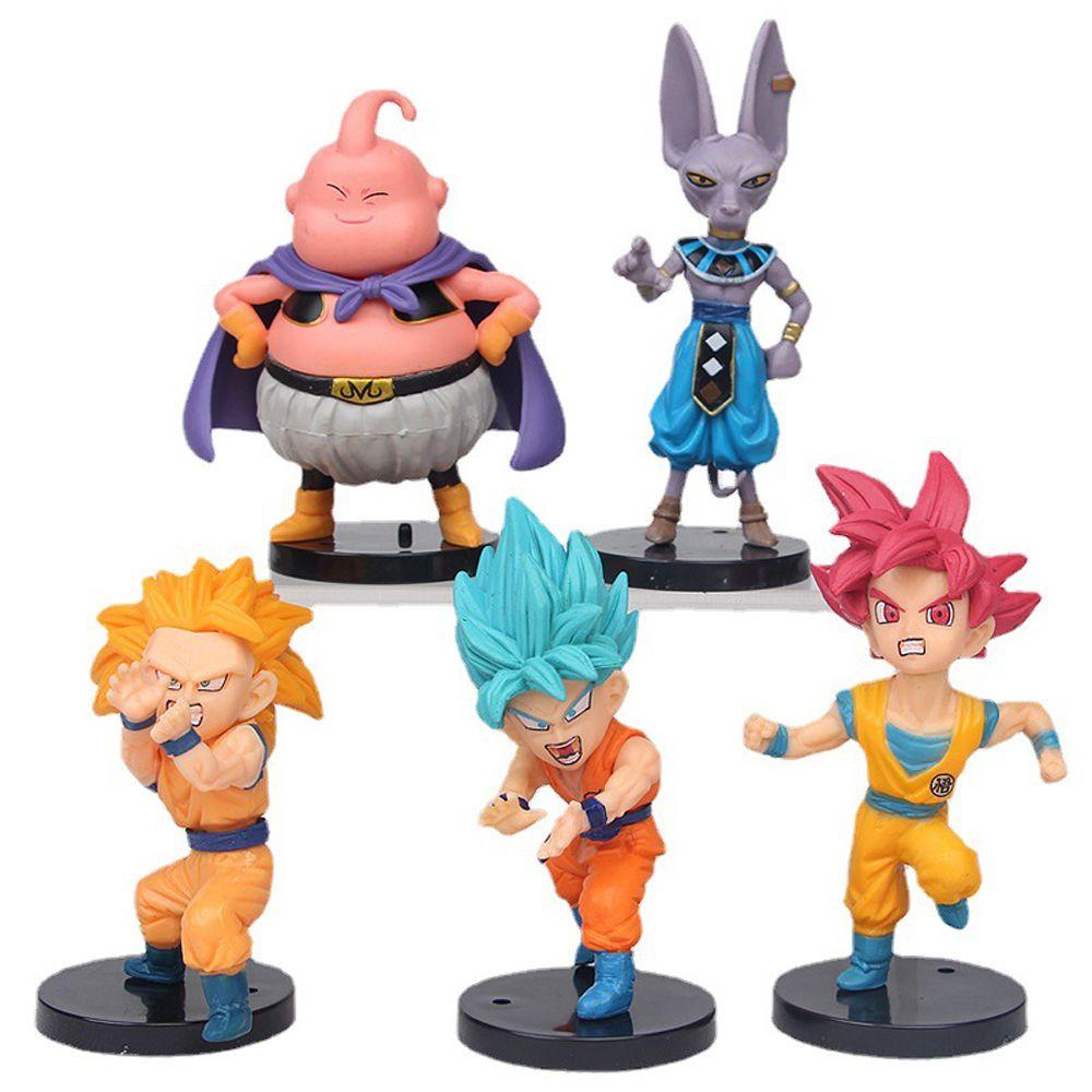 Lanfy Anime Dragon Ball Angka Mainan Super Saiyan Dekorasi Moldel Q Version Boneka Dekorasi Desktop Kartun Anak Hadiah Model Mainan