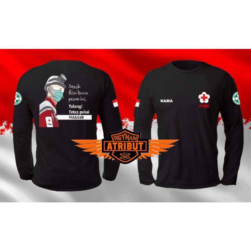 Kaos lengan panjang PMI( Palanag Merah Indonesia )
