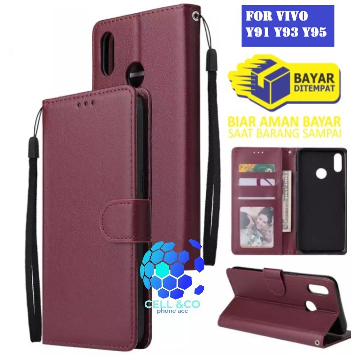 Flip cover VIVO Y91 Y93 Y95 Flip case buka tutup kesing hp casing flip case leather wallet