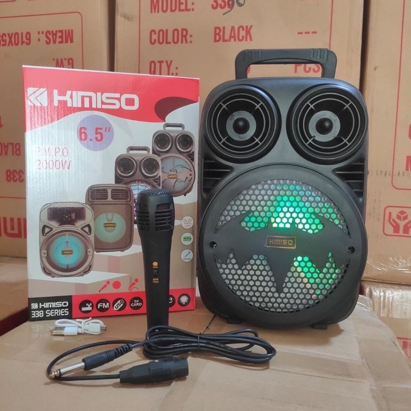 speaker bluetooth kimiso kms-338 free mic 6,5inch big bass speaker termurah