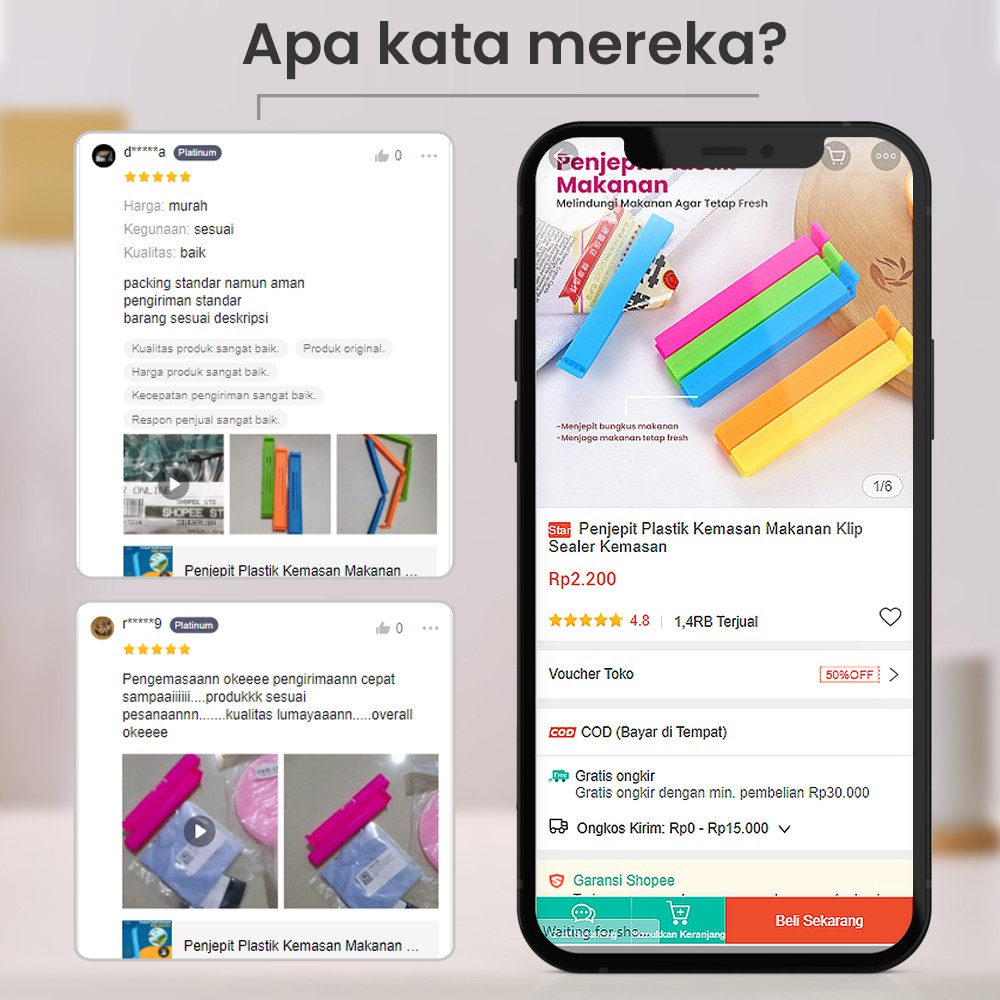 Penjepit Plastik Kemasan Makanan Klip Sealer Kemasan