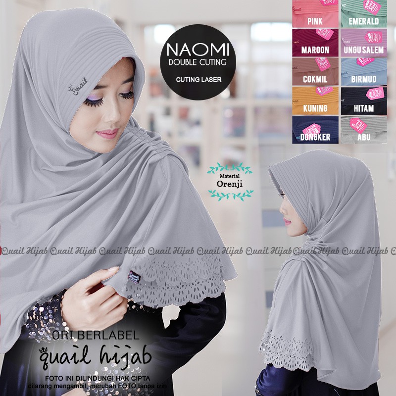 PROMO QUAIL | Naomi Hijab | JILBAB KHIMAR SYARI INSTANT BERGO PET ANTEM KERUDUNG by Quail Hijab