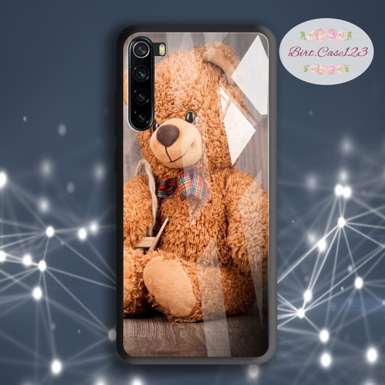 back case glass cute bears Oppo A3s A1k A5 A9 2020 A7 F9 A5s A31 A52 A53 A92 A37 A57 A59 A71 BC5383