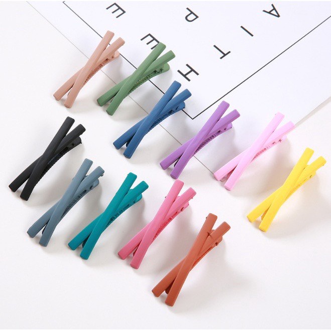 Jepit Rambut Korea Matte Cross Warna Warni / Jepitan Fashion Korea