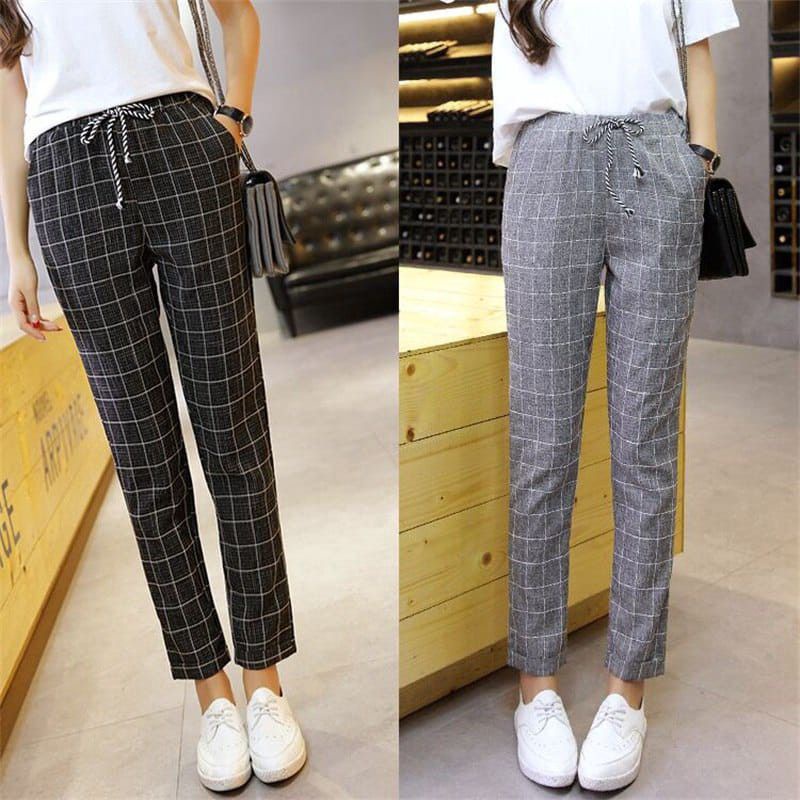 celana tartan beggy pants panjang cewek/cowok