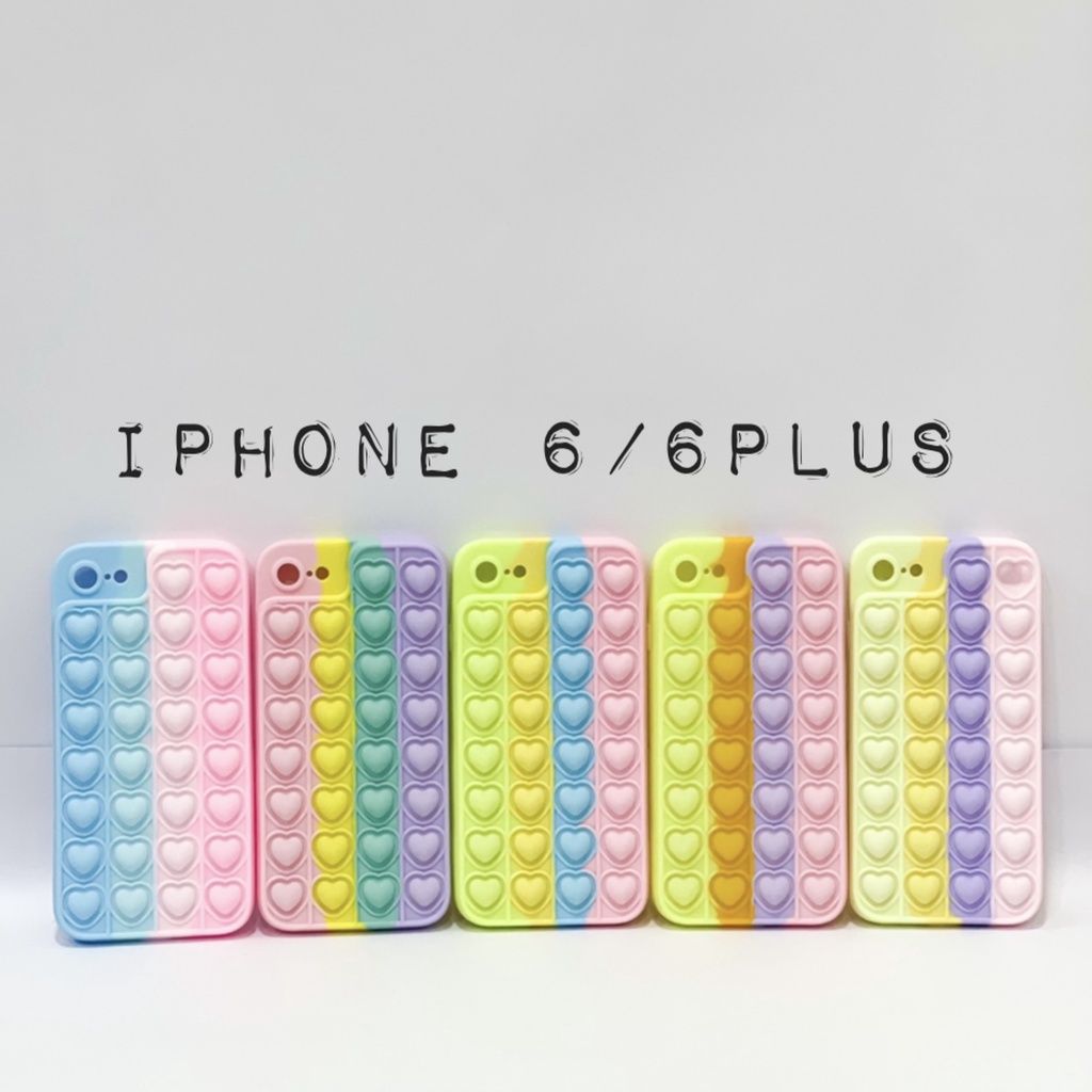 iphone 6 , 6plus , 7 , plus , 8 , 8plus case softcase rainbow pelangi pop it