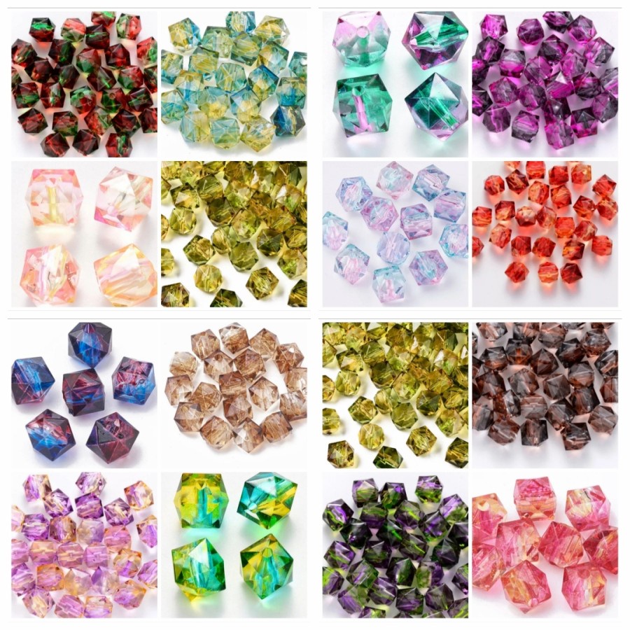 ISI 30PCS MANIK MOTE AKRILIK GRADASI 8MM BAHAN CRAFT DIY UNIK CANTIK IMPORT BERKUALITAS 05