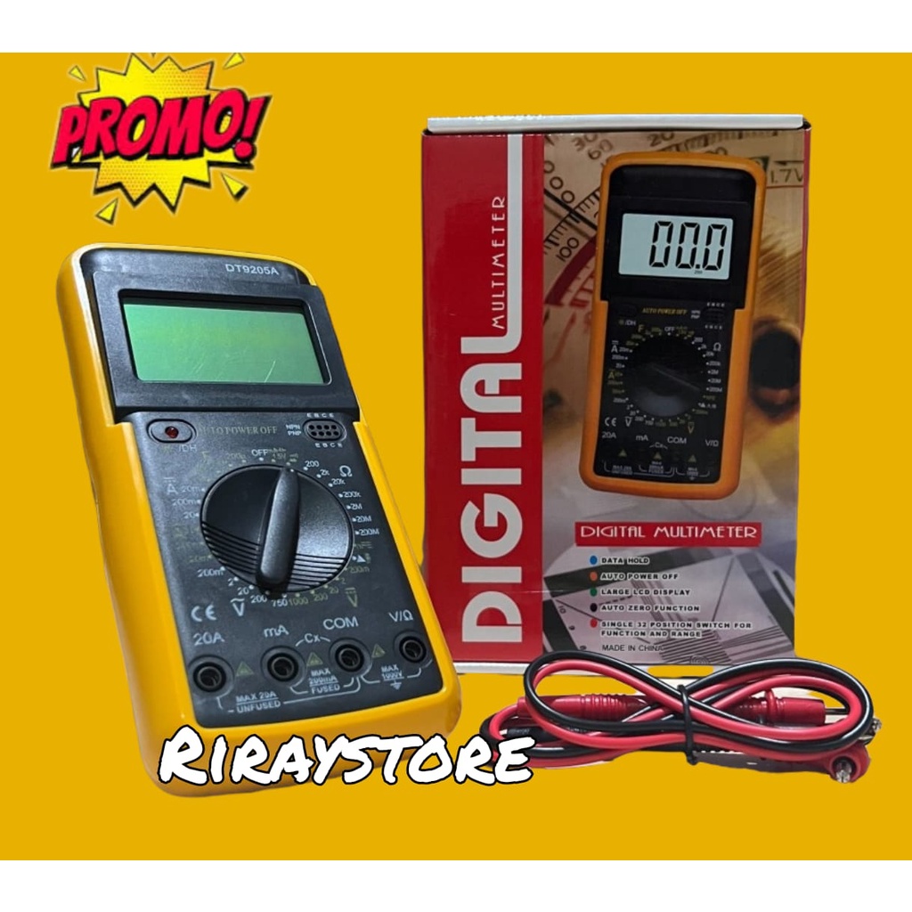 Multimeter Digital DT-9205A / Avometer Multitester Digital DT9205A ORIGINAL