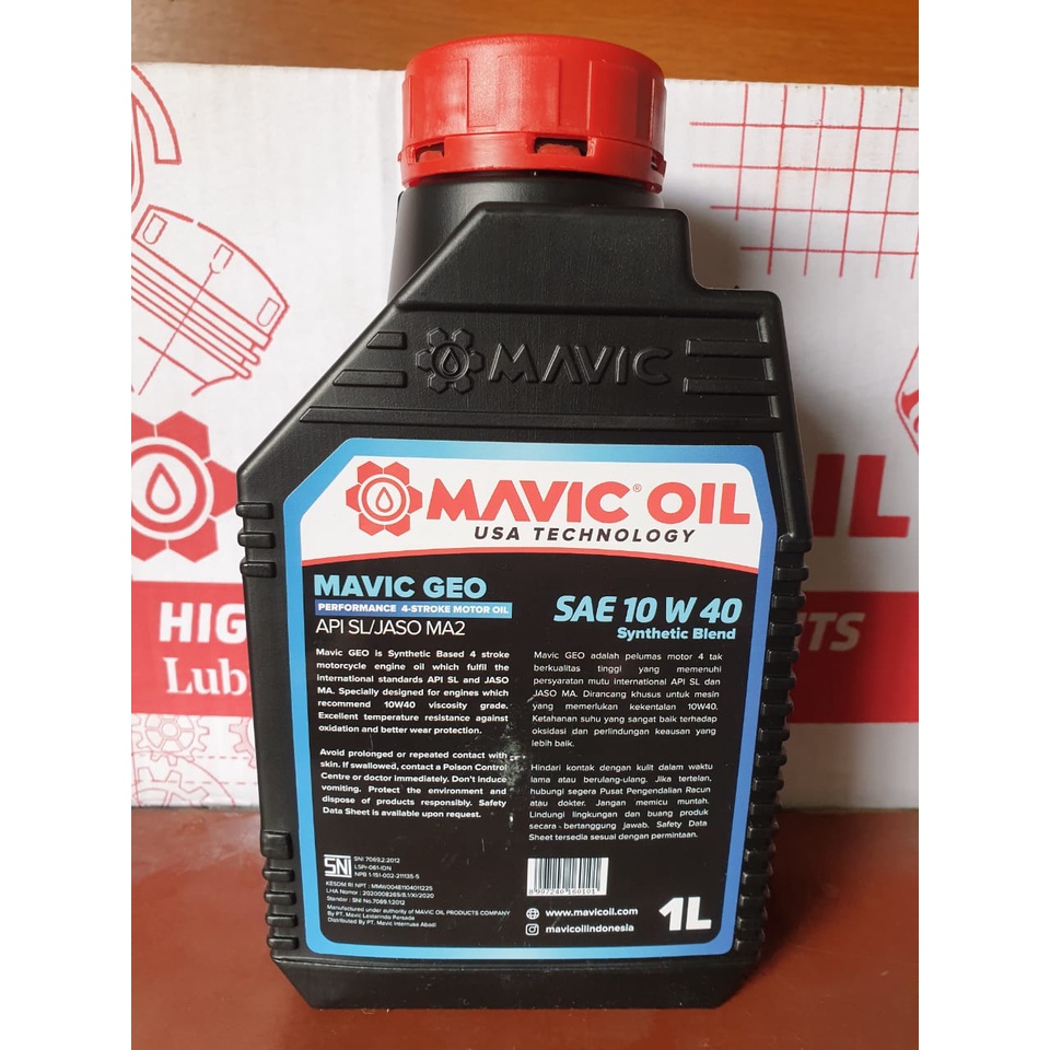 OLI MAVIC GEO API SL JASO MA2 SAE 10 W 40 OLI MAVIC 4 TAK 1L