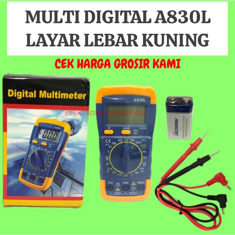 MULTIMETER DIGITAL A830L LAYAR LEBAR KUNING