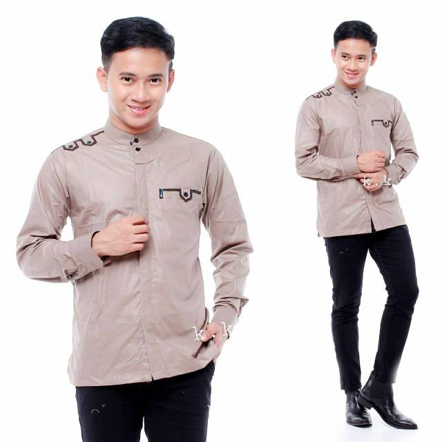 Baju Koko Pria Muslim Gus Azmi Syubbanul Muslimin Kombinasi Hadroh Azzahir, Koko Hilwa AntiCovid