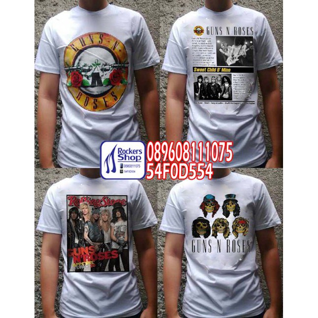 KAOS GUNS N ROSES GNR PUTIH
