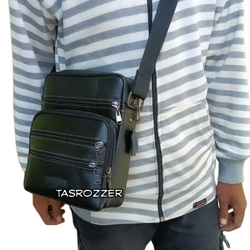 Tas pria kulit asli 100% banyak saku