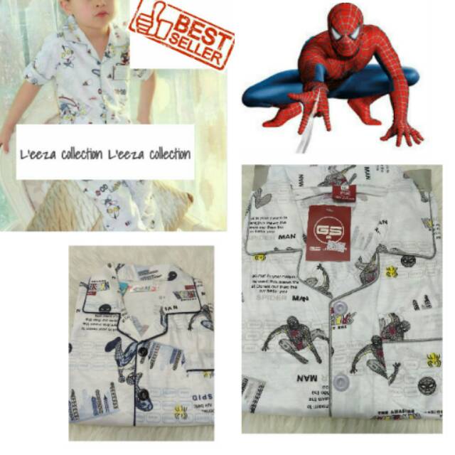 Stelan cp piyama BALITA Cars &amp; Spiderman (baju tidur)