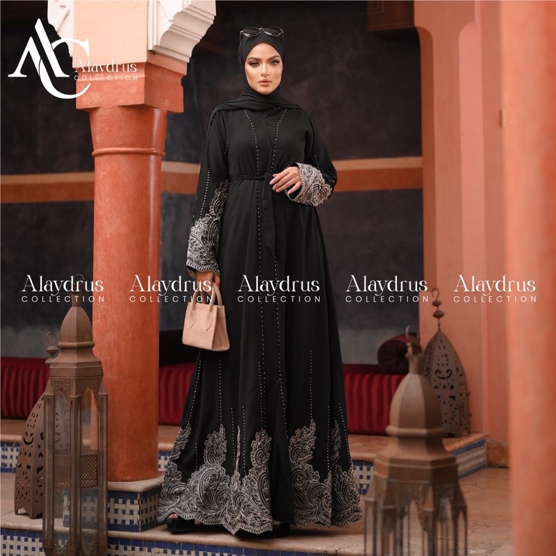 New Gamis Abaya Arab Hitam Ashanty Bahan Jet Black Saudi Kwalitas Boutique 576