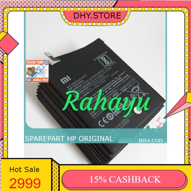 BATERAI BATTERY BATRE XIAOMI REDMI 6X BN36 Batre batrai battery xiaomi redmi 6x bn36 original new