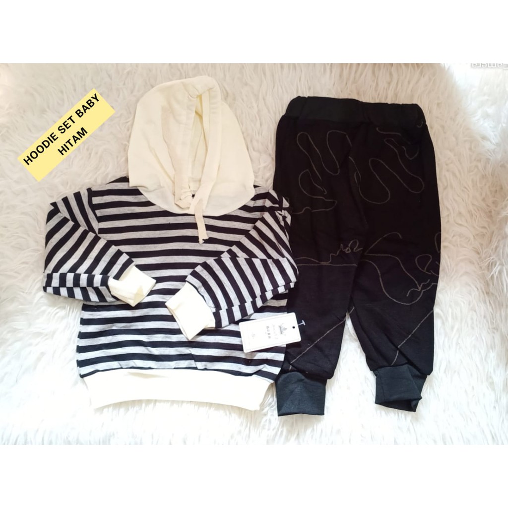 AS Setelan Hoodie Baby / Bayi Hoodie Stripe set