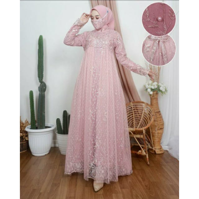 KHANSABATIK TERMURAH!!! GAMIS MAXI HARUMA / DRESS TILE TUTU / BAJU KONDANGAN / BRUKAT TILE GAMIS PESTA / FASHION MUSLIM WANITA KEKINIAN 2022