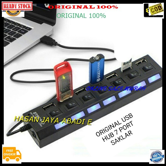 G246 Usb hub saklar 7port port slot sambungan device alat penambah cabang On Off 7in1 cable konektor kabel komputer cpu laptop speed pc adaptor penghubung original G246   PENAMBAH USB PORT 7 LUBANG  BISA UNTUK SEGALA KOMPUTER  BISA JG UNTUK SEGAL