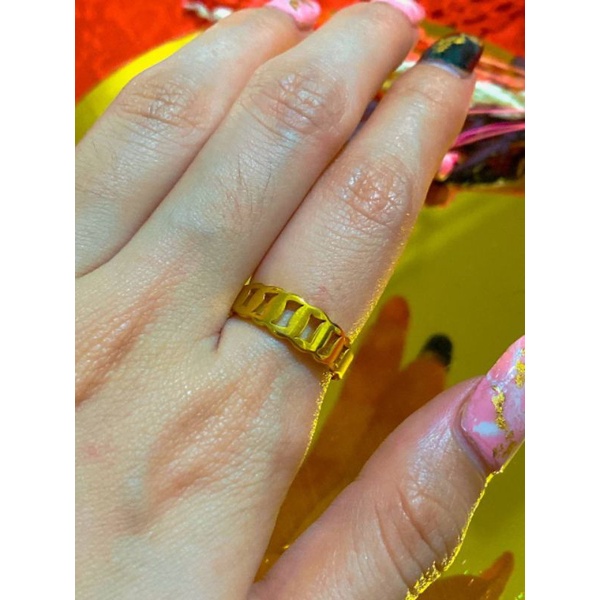 Cincin Titanium Berlapis Emas 24k Untuk Wanita