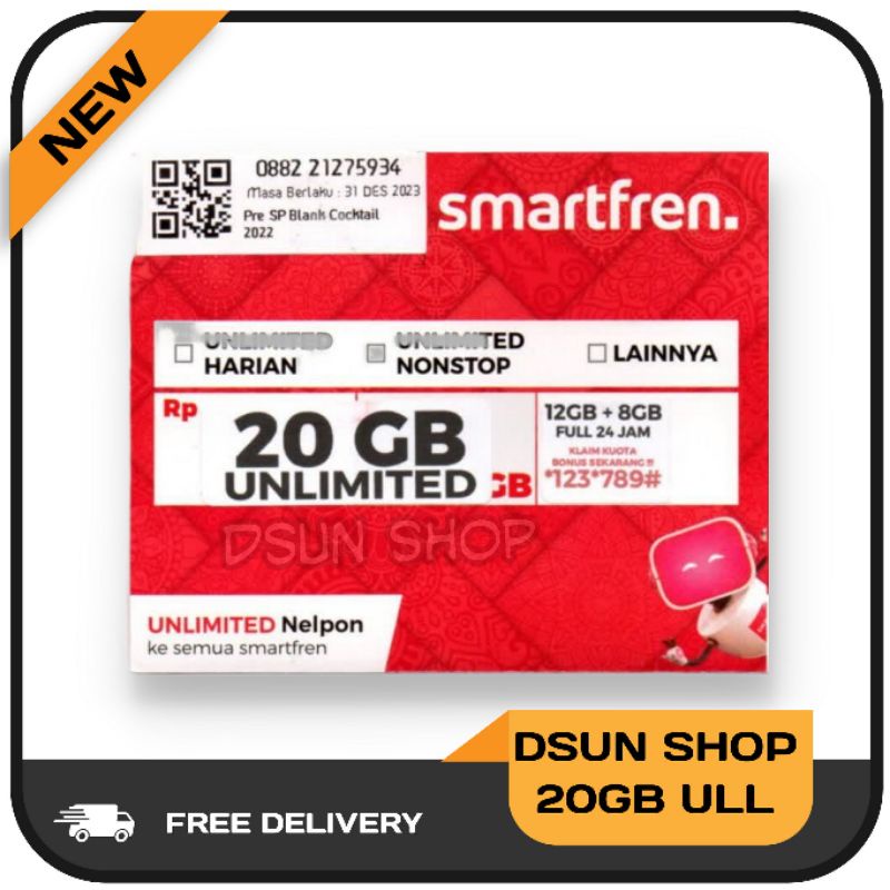 kartu kuota smartfren unlimited nonstop 20GB