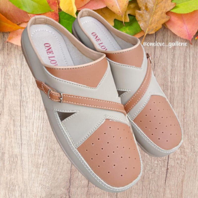 TUTONG MOCCA ONE LOVE ORIGINAL, TUTONG SEPATU MOCCA ONE LOVE, SANDAL WANITA FLAT ONE LOVE, FLATSHOES
