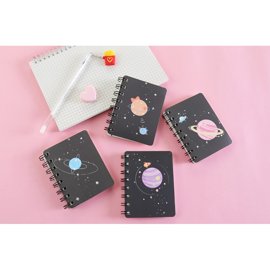 Notebook Gambar GALAXY / Notes Buku Memo Mini Gambar Luar Angkasa Planet Lucu / Buku Mini Imut / Notes Planet Simple