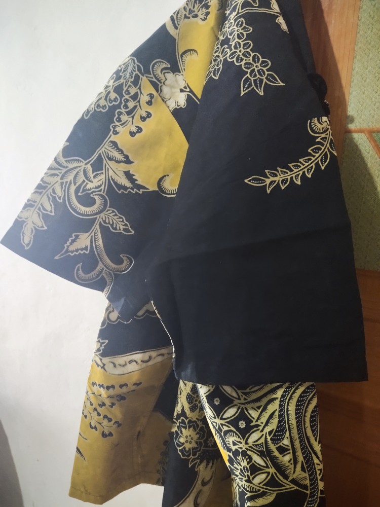 Proboseto Kuning Pendek Kemeja Batik Pria Full Furing Bahan Katun Cabut Primisima