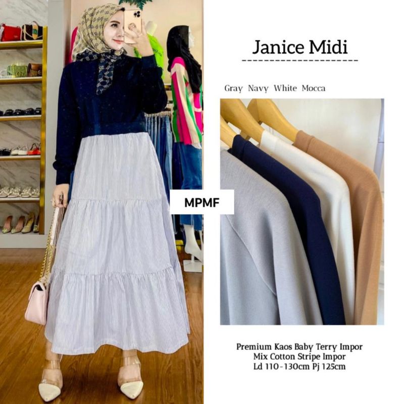 janice midi by mpmf /Fashion wanita /baju lebaran 2022