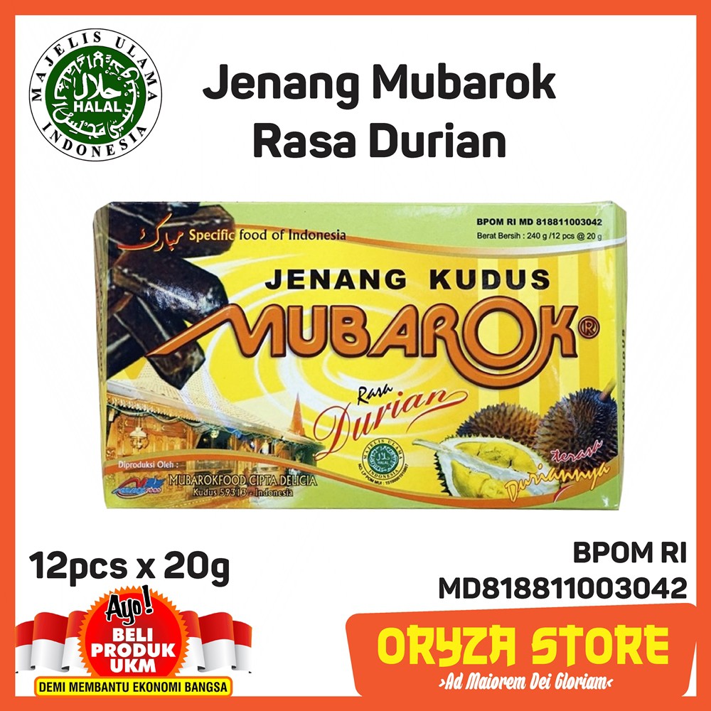 

Dodol Khas Kudus Jenang Mubarok Rasa Durian 12pcs