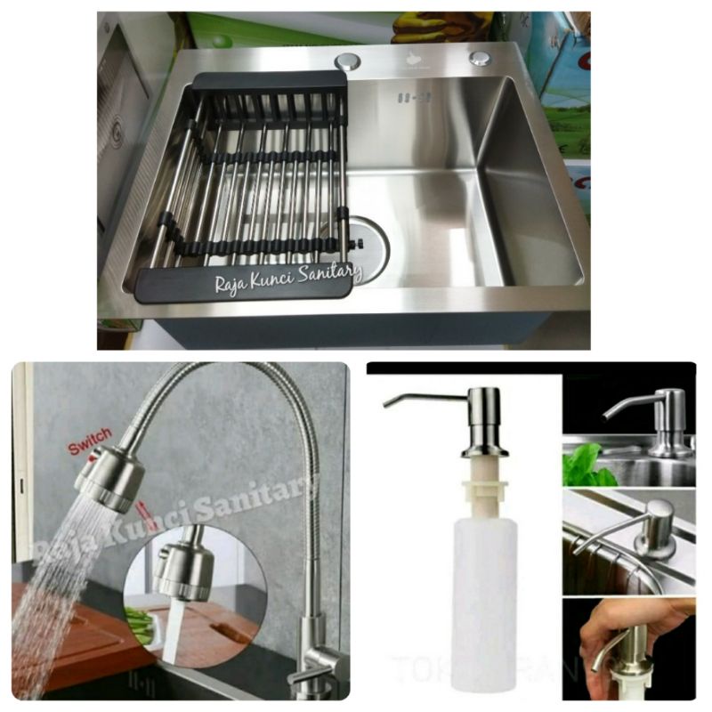 Kitchen Sink 5040 ONAN Golden Hand/BOLZANO CANNES/Paket Lengkap Kitchen Sink 5040 Stainless