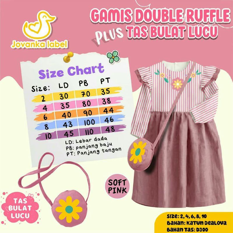 GAMIS DOUBLE RUFFLE + TAS BULAT